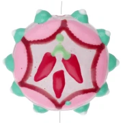 Cuenta de vidrio plana redonda 20 mm - Pimienta - Verde agua - Rosa - Roja x1