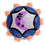 Cuenta redonda de vidrio aplanado, 20 mm - Motivo luna - Azul noche - Naranja fluorescente - Violeta|raw }}