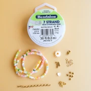 Mis joyas DIY - Kit de collar con cuentas de heishi y flores de nácar