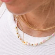 Mis joyas DIY - Kit de collar con cuentas de heishi y flores de nácar