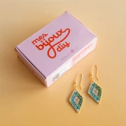 Mis joyas DIY - Kit de pendientes Miyuki con punto de ladrillo - Versión verde