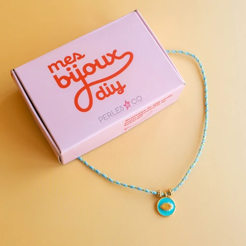 Mi bisutería - Kit de collar con colgante de resina epoxi - Versión azul