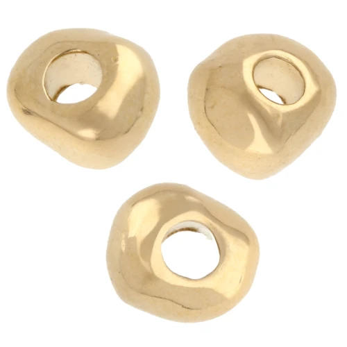 Perlas de pepita irregulares 3x4 mm - Doradas con oro fino x10