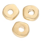 Cuentas redondas irregulares 5x1,8 mm - Doradas con oro fino x10|raw }}