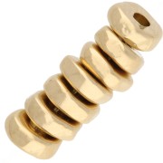 Cuentas redondas irregulares 5x1,8 mm - Doradas con oro fino x10