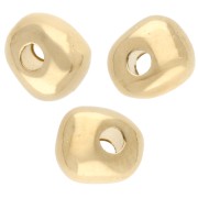 Cuentas rondelle irregulares 5,5 mm - Doradas con oro fino x10
