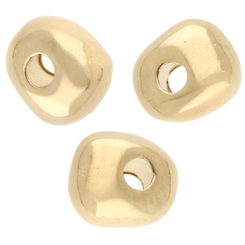 Cuentas rondelle irregulares 5,5 mm - Doradas con oro fino x10