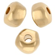 Cuentas rondelle irregulares 5x3,5 mm - Doradas con oro fino x10