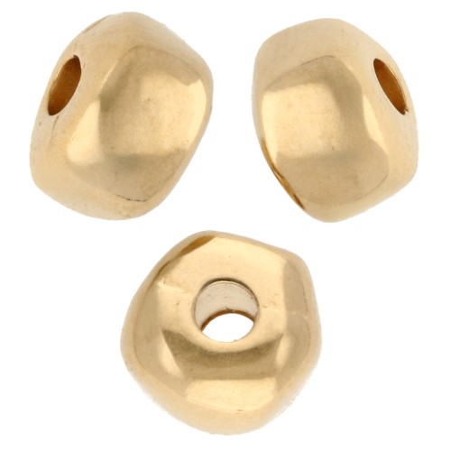 Cuentas rondelle irregulares 5x3,5 mm - Doradas con oro fino x10