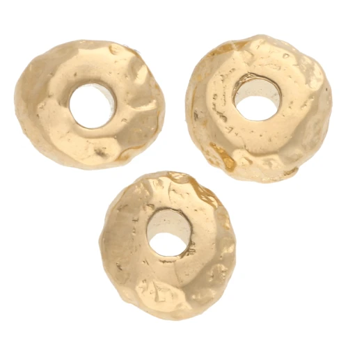 Rondelle texturadas irregulares 5 mm - Dorado x10