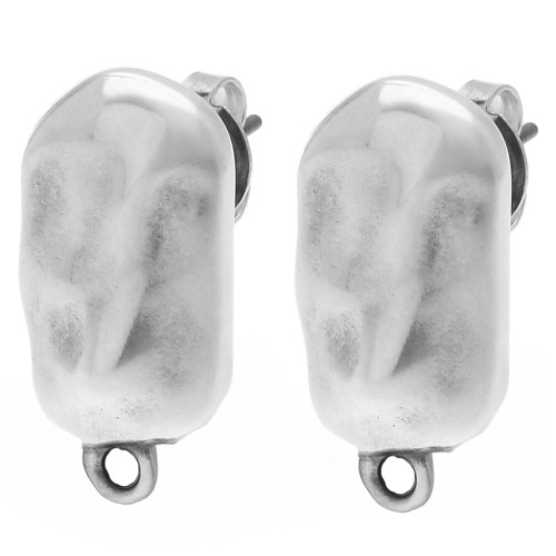 Tachuelas rectangulares irregulares martilladas 20.5x11mm - Chapa fina Arg vieja x2