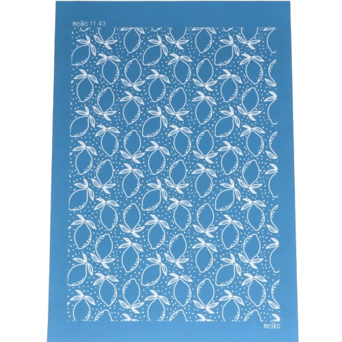 Serigrafía Moiko para arcilla polimérica 74x105 mm - Limones 11.43