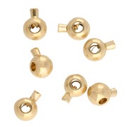 Perlas redondas aplastables 3 mm - 2 en 1 - Chapado en oro x25