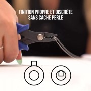 Perlas redondas aplastables 3,5 mm - 2 en 1 - Plateado fino envejecido x25