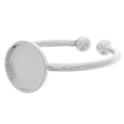 Anillo ajustable para cabujones planos 8 mm - Plata x1