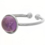 Anillo ajustable para cabujones planos 8 mm - Plata x1