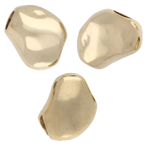 Cuentas irregulares 6x5 mm efecto arrugado - Dorado con oro fino x10