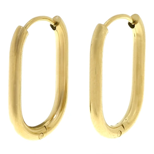 Pendientes de aro ovalados 19x12 mm - Acero inoxidable dorado 304 x20