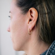 Pendientes de aro ovalados 19x12 mm - Acero inoxidable dorado 304 x20