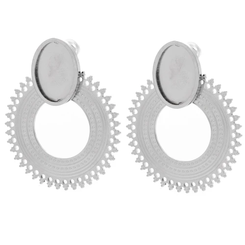 Pendientes de araña de 30 mm para cabujón de 14x10 mm - Acero inoxidable 316L x2
