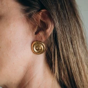 Pendientes de concha de 25 mm - Acero inoxidable 304 Dorado (2 unidades)