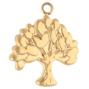 Amuleto Árbol de la Vida 16x13,5 mm - Acero inoxidable dorado 304 x1
