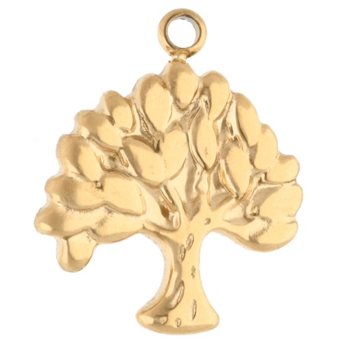 Amuleto Árbol de la Vida 16x13,5 mm - Acero inoxidable dorado 304 x1
