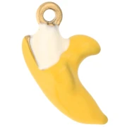 Colgante banana de resina epoxi 20x10 mm - Acero inoxidable 304 Oro - Amarillo x1