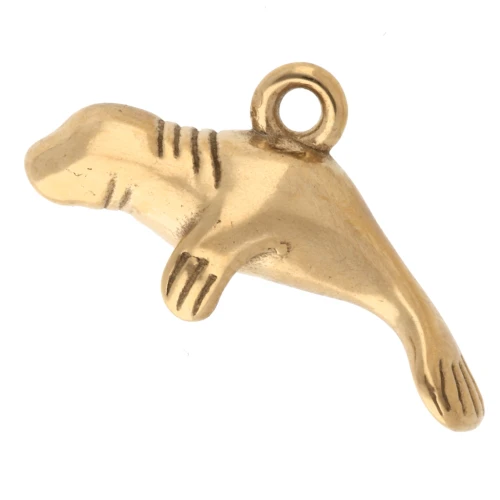 Amuleto de león marino 10x19 mm - Acero inoxidable 304 Oro x1
