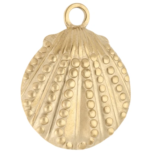Colgante Concha Texturada 29x23 mm - Acero Inoxidable Oro 304 x1