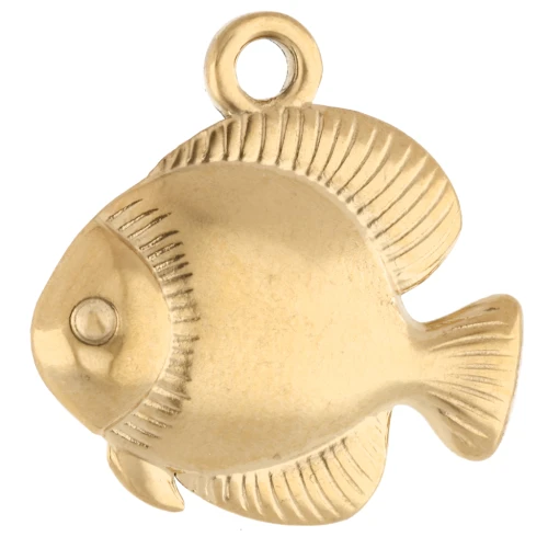 Amuleto de pez 19 mm - Acero inoxidable 304 dorado x1