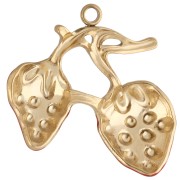 Colgante fresa 21x23 mm con resina epoxi - Acero inoxidable 304 Oro - Rojo