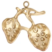 Colgante fresa 21x23 mm con resina epoxi - Acero inoxidable 304 Oro - Rojo