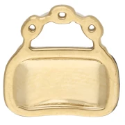 Colgante monedero 12 mm resina epoxi - acero inoxidable 304 oro - Blanco - Negro x1