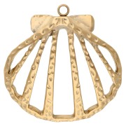 Colgante martillado de concha calada 29x28 mm - Acero inoxidable 304 Oro x1|raw }}