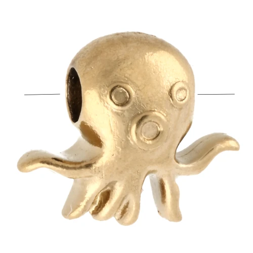 Cuentas pulpo 7x8 mm - Acero inoxidable 304 Oro x4