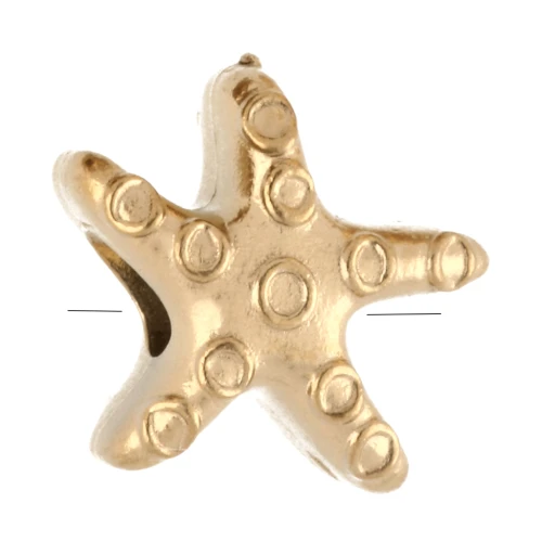 Perlas estrella de mar 7x8 mm - Acero inoxidable 304 Oro x4
