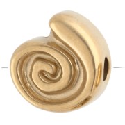 Cuentas de concha de caracol de 7 mm - Acero inoxidable dorado 304 x4