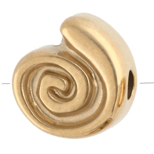 Cuentas de concha de caracol de 7 mm - Acero inoxidable dorado 304 x4
