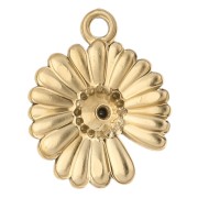 Charm flor 15 mm con strass - Acero inoxidable 304 Oro - Cristal x1