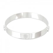 Pulsera jonc latón con 5 engastes para cabochones redondos 8 mm plateado x1|raw }}