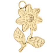 Colgante flor 24x16 mm - Acero inoxidable 304 Oro x1