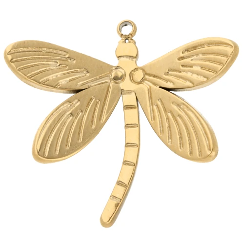 Colgante libélula 20x22 mm - Acero inoxidable 304 Oro x1