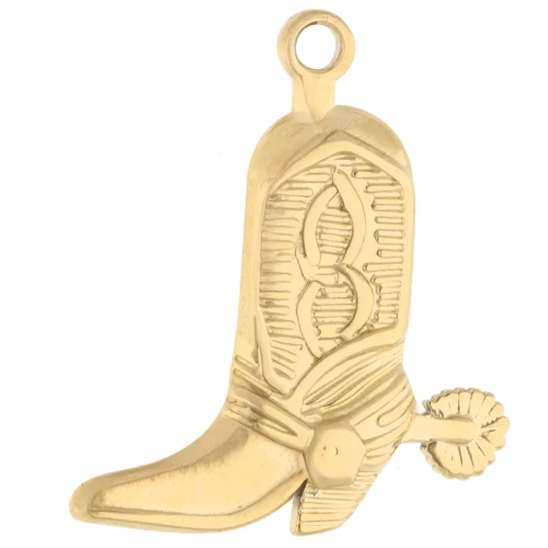 Colgante bota vaquera santiag 24x21 mm - Acero inoxidable 304 Oro x1