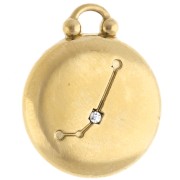 Colgante redondo reversible 17 mm signo zodiacal Aries - acero inoxidable 304 oro x1