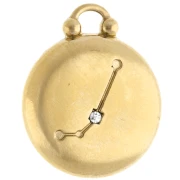 Colgante redondo reversible 17 mm signo zodiacal Aries - acero inoxidable 304 oro x1