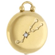 Colgante redondo reversible 17 mm signo zodiacal Tauro - Acero inoxidable 304 Oro x1