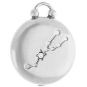 Colgante redondo reversible 17 mm signo zodiacal Tauro - acero inoxidable 304 x1