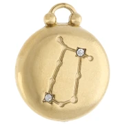 Colgante redondo reversible 17 mm signo zodiacal Géminis - Acero inoxidable 304 Oro x1