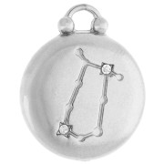 Colgante redondo reversible 17 mm signo zodiacal Géminis - acero inoxidable 304 x1